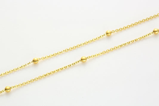 Versatile Cable Chain Hardening Gold  Necklace 